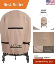 Elegant 600D Polyester Grill Cover for 22-24 Inch Kamado Grills - Waterproof