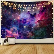 Galaxy Tapestry Wall Hanging Purple Outer Space Tapestry Cool Trippy Nebula U...