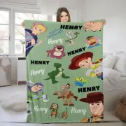 Personalized Disney Toy Story Plush Fleece Blanket, Custom Name Disney Blanket