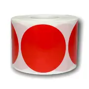 Zebra / Rollo 1.75" Direct Thermal Red Round Labels 1" Core 8 RLS of 800 EA