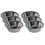6x Superior Pet Essentials Economy Food-Grade Stainless Steel Dog Bowl 2.8L