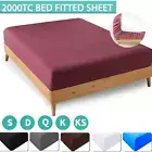 LUXURIOUS 2000TC Fitted Sheet Super King/King/Queen/Double/K Single Bed Sheets