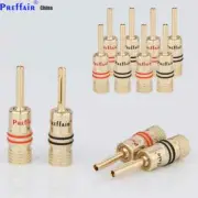 HiFi 24K Gold Plated Audio Banana Plug Screws Locking Connector for Speaker Wire