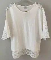 NWT Sundance Catalog White “Madeline Dream Top” Size M $78