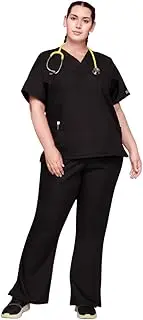 [Cherokee] Scrub set for women Traditional Fit Dolman Sleeve, V-neck Top 4700 Natural Rise Flare Leg Drawstring Pant 4101