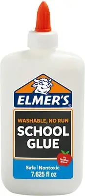 Elmer's Liquid PVA Glue, White, Washable & Nontoxic, 225 ml, Great 7.625 oz