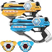 IJO Laser Tag Set of 2-Infrared Multi Function Laser Gun-2 Guns and 2 Vests-Indoor&Outdoor Play Toy-Laser Tag Gifts for Boys Girls Teens and Team-Ages for 8 9 10 11 12+