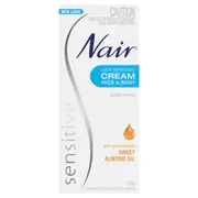 Nair Sensitive Hair Removal Cream for Face & Body 75g