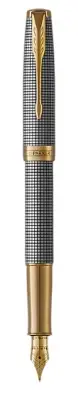 Parker Sonnet Fountain Pen Sterling Silver Cisele 18K Med Pt New In Box 1931490