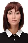 Wig Women's Wig Short Bob Long Bob Fringe Smooth Mahogany Brunette Braun 7803
