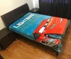 All Season Double Size Faux Mink Blanket - Disney Cars Lightning McQueen Blue