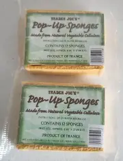 Trader Joe’s Pop-Up Sponges Natural Vegetable Cellulose Lot 2 **