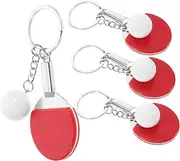 BESPORTBLE 4pcs Mini Table Tennis Keychain Set Racket Ball Sports Charms for Bags Backpacks Keys Lightweight Portable Accessories for Sport Lovers Team Fans