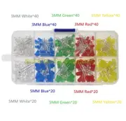 300pcs 3mm 5mm LED Diodes Emitting White Yellow Red Green Blue Assorted