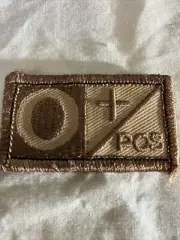 VELCRO® BRAND Fastener Morale Patch Blood Type O+ POS Multitan 2x1”