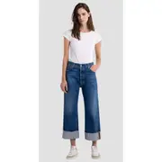 Replay Womens Wide Jeans Rose Label Leg Fit Julliah Blue