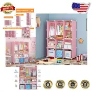 Charming Pink Baby Dresser & Kids Closet Organizer - 12 Cube Storage Solution