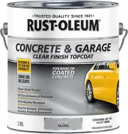 Rust-Oleum Concrete & Garage Floor Topcoat, Clear, 3.78L – Durable Gloss Finish