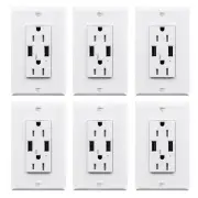 3.6A Dual USB Port Wall Socket Charger AC Power Receptacle Outlet Plate Panel ×6