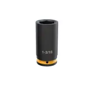 Klutch 3/4in.-Drive 6-Point Chrome Molybdenum Deep Impact Socket, 1-3/16in. SAE
