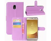 Purple Leather Wallet Flip Case Cover For Samsung Galaxy J2 Pro 2018