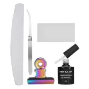 Nail File Nail Art NonWoven Silk Fiberglass Extension Gel With Tweezers And