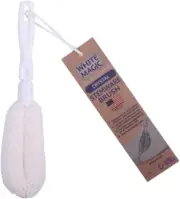 White Crystal Stemware Brush - Hydrophobic Foam, Made in USA, Non-Scratch, Bact