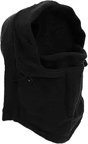 [NIYANGLE] 1Pc Outdoor Fleece Mask Double Thick Windproof Warm Face Hat for Sports Wear Options Lightweight Ergonomic Design for Skiing Running Climbing Black