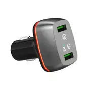 QC3.0 3A 2Ports USB Fast Charging Car Charger For iphoneX 8/8Plus Samsung S8 Xiaomi mi5 mi6 BLACK COLOR