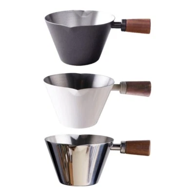 Stylish 90ML Espresso Shot Cup with Comfortable Wooden Grip and Double Spouts