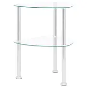 2-Tier Side Table Transparent 38x38x50 cm Tempered Glass vidaXL