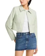 Frame The Button Front Leather Jacket