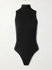 [Commando] Commando - Ballet Stretch-jersey Thong Bodysuit - Black - One size One size Black