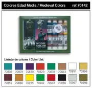 Vallejo Paint 70142 Medieval Model Color Acrylic Paints (Set of 16)