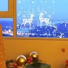 2 Pieces Christmas Window Stickers Static Clings Easy to Install PVC Elk Xmas