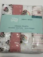 New Aden & Anais 4 Swaddle Blankets Mini Rainbows Disney 4 pack