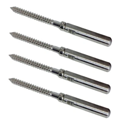 1/8" Cable Lag Swage Stud Cable Railing Rail T316 Stainless Steel Marine 4 PCS