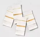 Hearth & Hand Magnolia 4 pk Fabric Embroidered Gold Silver Stripe Cream NWT