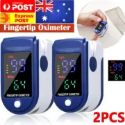 2x Professional Finger Pulse Oximeter Blood Oxygen Saturation Heart Rate Monitor