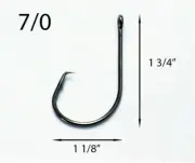 PACK OF 25 Size 7/0 TACKLEWORKS Circle Non-Offset Inline Fishing Hooks 7381