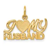 10k Yellow Gold I LOVE My HUSBAND Charm