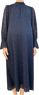 Womanplus(ウーマンプラス) Women Plus Women's Casual Dress, Back Ribbon Full Lace Dress, Navy, Navy, S