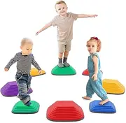 Pack of 8 Balance Stones for Children, Sensory Toy for Indoor and Outdoor Use, Adventure River Stones Promote Balance, Motor Skills & Coordination, for Schools, Nurseries & Therapy Centres