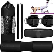 Barbell Pad for Hip Thrust,Barbell Shoulder Pad | Resistance Bands Fitness Ankle Straps Set for Squat Curl Leg Strength Home Bench Weight Training