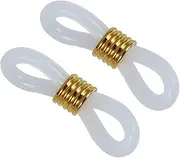 [jojofuny] 100Pcs Adjustable Non Slip Silicone Glasses Chain Fixing Rings Durable Eyeglass Accessories for Custom DIY Golden