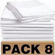 Flat Sheet White 8 Pack Full