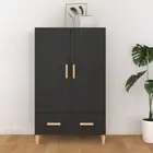 Black Highboard Storage Cabinet Modern Sideboard Unit Cupboard Engineered Wood