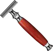 Beavorty Men's Manual Safety Razor Rosewood Handle Facial Hair Shaver Men's Grooming Tool Versatile Shaving