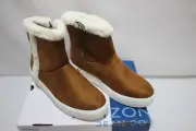 New W/box Arizona Women's Jolene Winter Boots Sz 9.5 Med Cognac Color Flat Heel