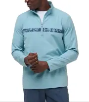 Travis Matthew Men's Golf Swell Season Quarter 1/4 Zip Jacket Green LARGE